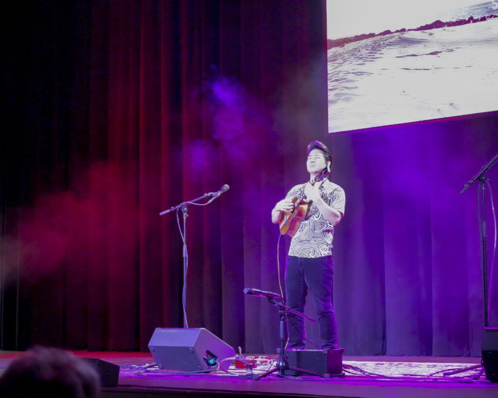 Jake Shimabukuro performed on April 21 at the Theater at Innovation Square to a crowd who remembered him from his Rochester International Jazz Festival Appearances.