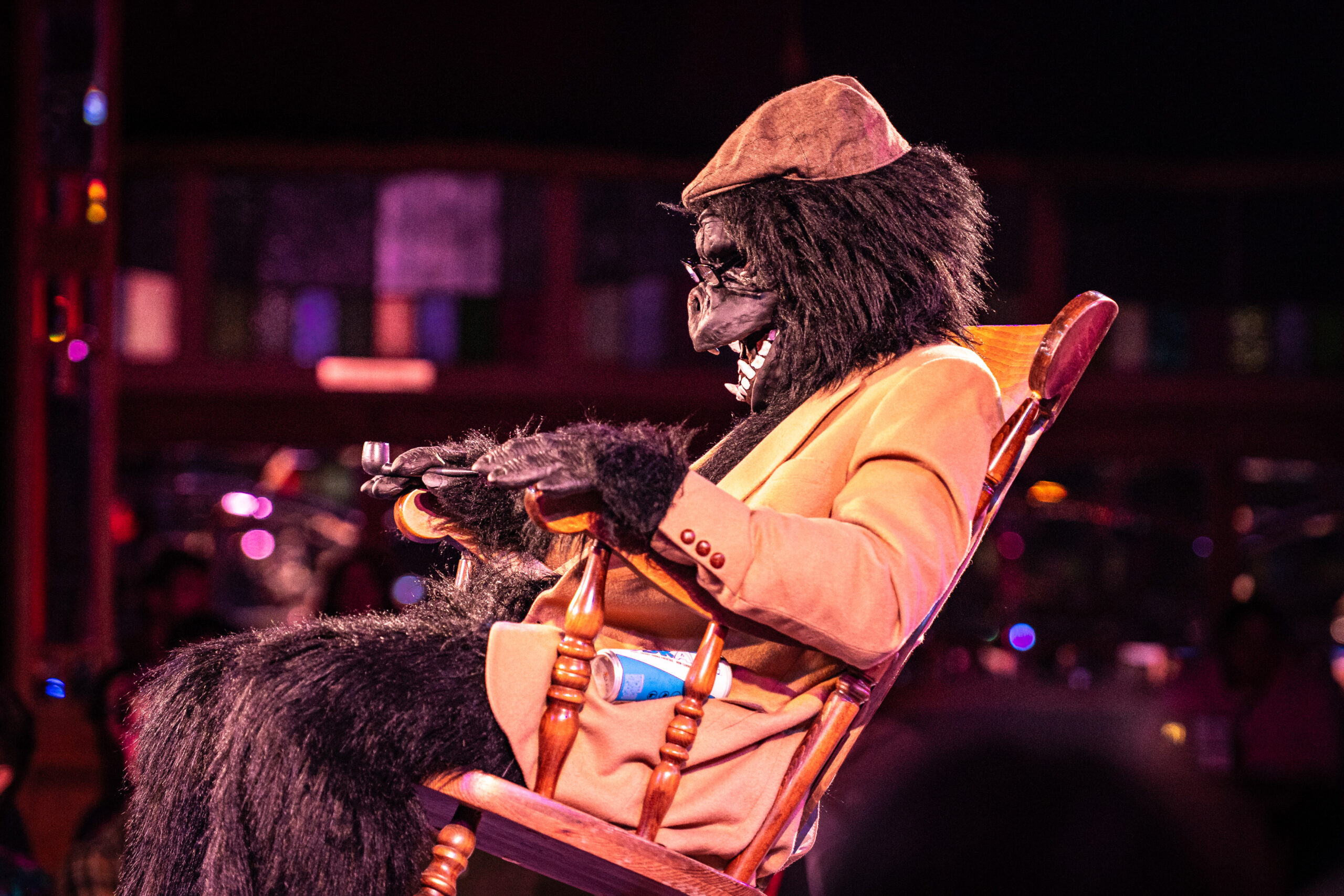 For One Night Only, a Rocking Good Time: A Young Man Dressed as a Gorilla Dressed as an Old Man Sits Rocking in a Rocking Chair for Fifty-Six Minutes and Then Leaves